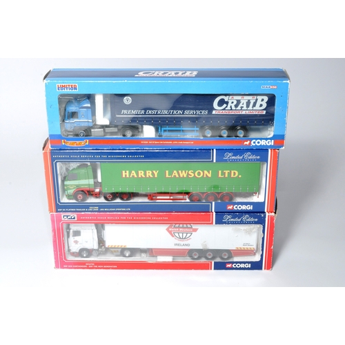 162 - Corgi (boxed) 1/50 diecast model truck issues comprising sets in the livery of Craib, Lawson and Wal... 