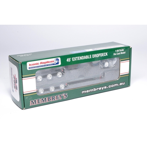 174 - Iconic Replicas 1/50 diecast model truck issue comprising 45' Extendable Dropdeck Trailer Set in the... 