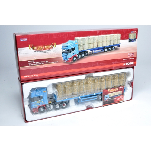 86 - Corgi 1/50 model truck issue comprising CC13735 Scania R Flatbed & Straw Load in the livery of Georg... 