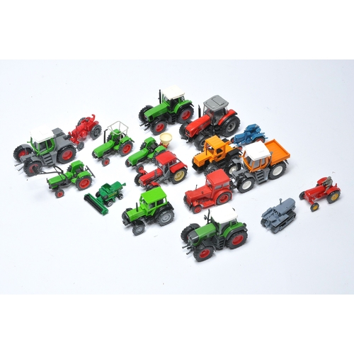 93 - A group of tiny scale model tractor issues, mostly Wiking 1/87 plastic.