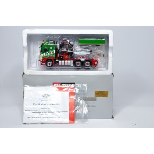 558 - WSI 1/50 diecast model truck issue comprising Volvo FH Fassi Crane Combo in the livery of Cadzow. Se... 