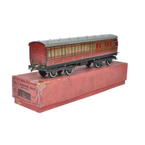 70 - Hornby Model Railway O Gauge No.2 Passenger Coach (Brake-Third) LMS in good condition - minor scratc... 