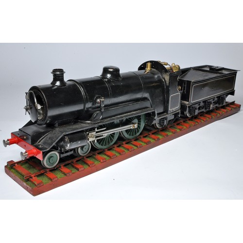 84 - Kit/Scratch Built Gauge 2.5 Live Steam Black Locomotive and Tender. Comes with last issued boiler ce... 