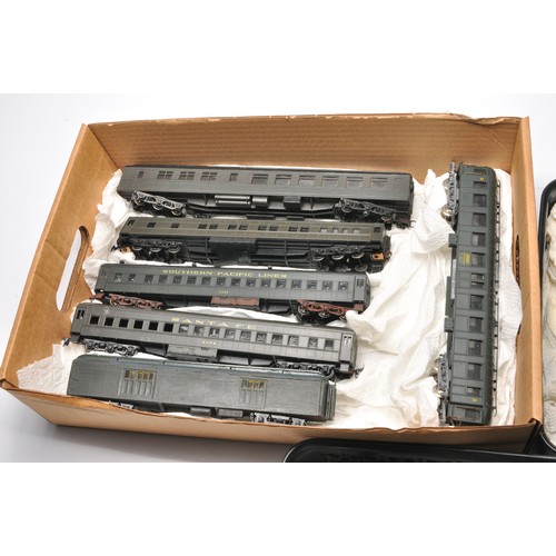 6 - Model Railway comprising 12 items to include mostly coaches (does include a custom built loco). Make... 