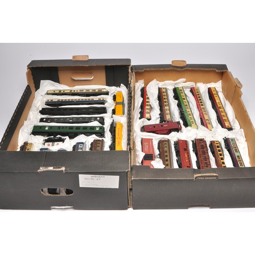 45 - Model Railway comprising a large assortment of rolling stock - coaches / wagons from various makers,... 