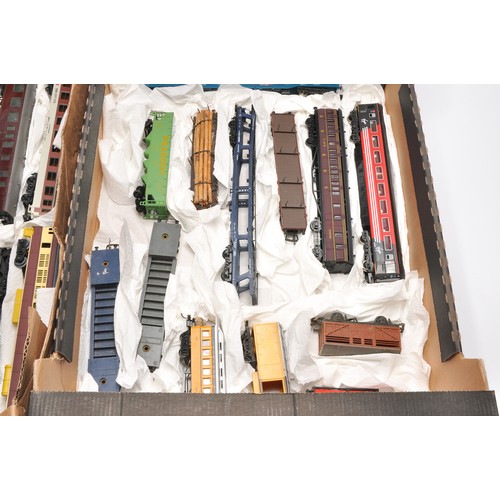 44 - Model Railway comprising a large assortment of rolling stock - coaches / wagons from various makers,... 