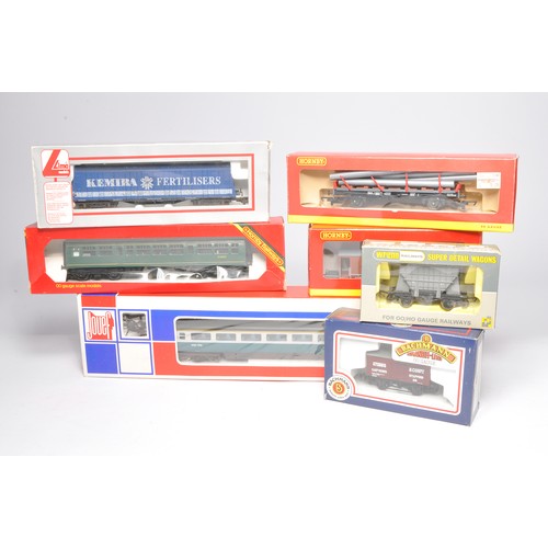 111 - Model Railway comprising an assortment of rolling stock including coaches and wagons, as shown.