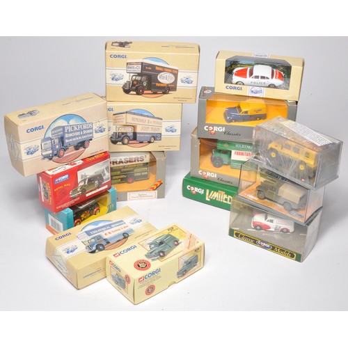 112 - Corgi diecast model group comprising fifteen boxed issues comprising mostly commercial vehicles but ... 