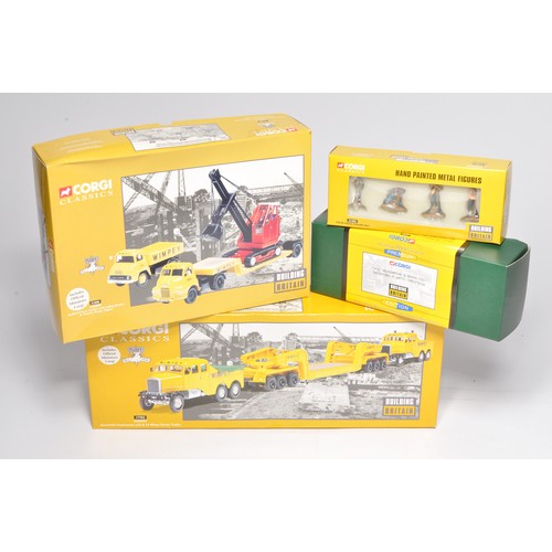 121 - Corgi diecast model group comprising four boxed issues comprising commercial vehicles, figures anf s... 