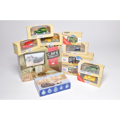 129 - Corgi diecast model group comprising 11 x boxed issues including commercial vehicles, as shown. Cafe... 