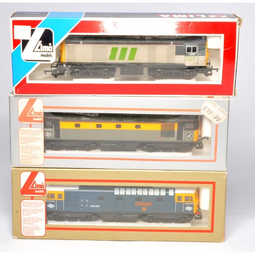 131 - Lima Model Railway comprising trio of locomotives. All look to very good to excellent, in boxes.