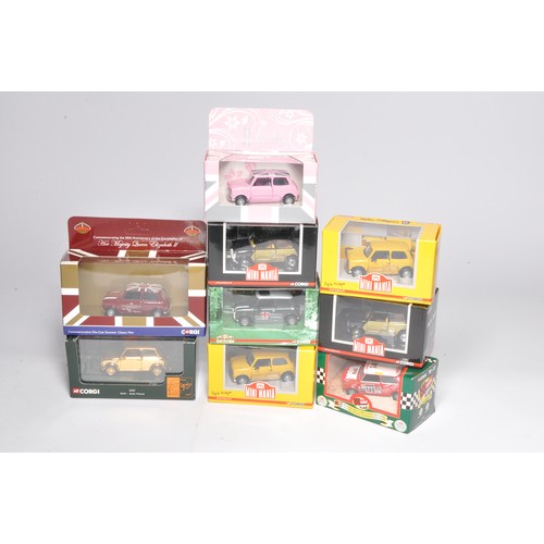 146 - A group of nine diecast model issues from Corgi comprising Mini vehicles in various liveries, as sho... 