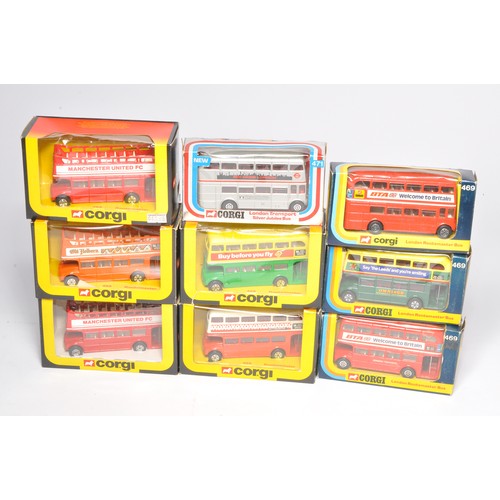 148 - A group of Nine diecast model issues from Corgi comprising older issue Buses in various liveries, as... 