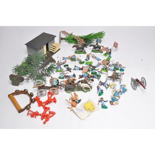 157 - A further collection of mainly plastic figures from Britains, Timpo and Cherilea including swoppet i... 