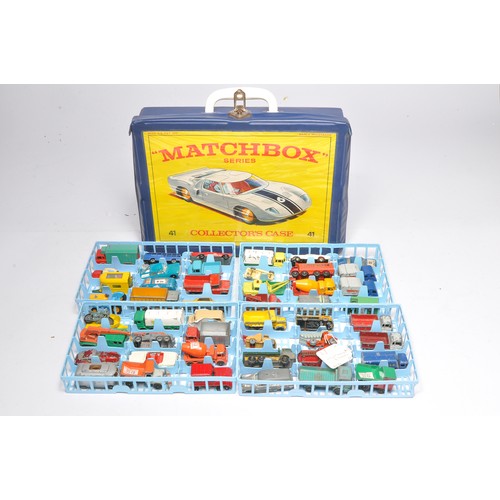 177 - A Matchbox Regular Wheels carry case with 4 x trays of vintage diecast vehicles, regular wheels and ... 