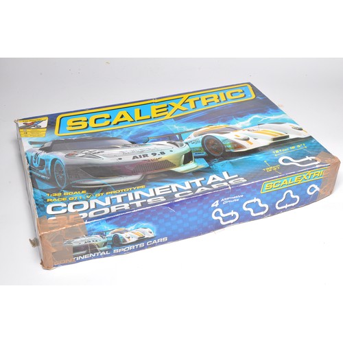 191 - Scalextric Slot Cars Set - Continental Sports' cars. Missing inner packing. Not checked for absolute... 