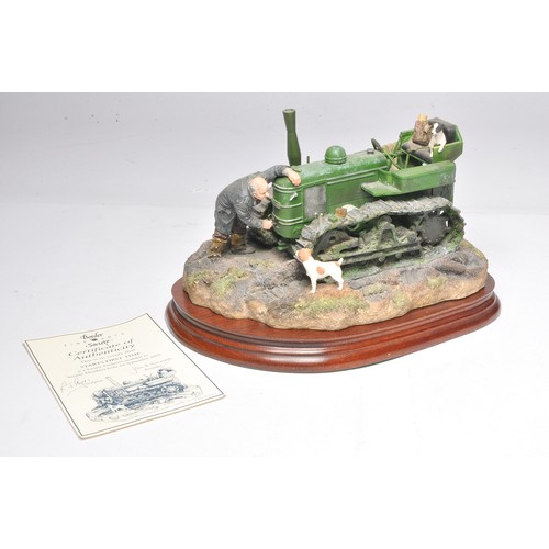 199 - Border Fine Arts 'Starts First Time' -  displaying a Fowler Diesel Crawler with farmer and his dogs ... 