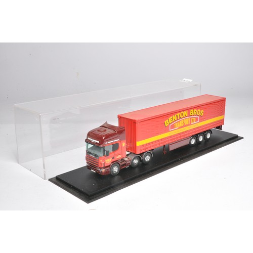 219 - Code 3 1/50 diecast model truck issue comprising Scania Curtain Trailer in the livery of Bentons. Di... 