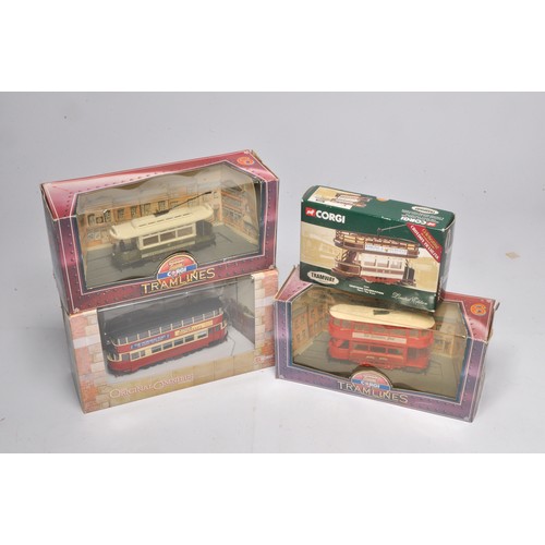 345 - Four boxed Corgi Bus / Tram / Transport models. No obvious faults, boxes with some storage wear.