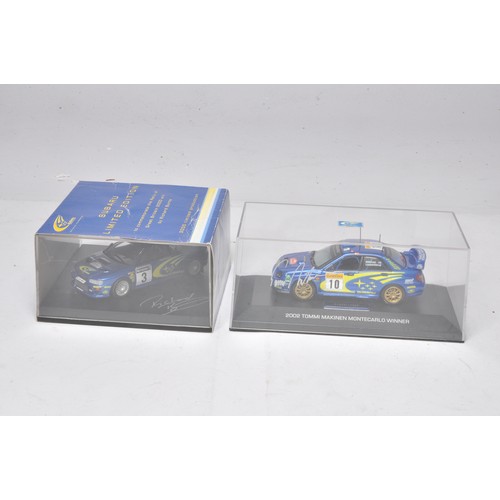 358 - Duo of signature issue 1/43 diecast Rally cars featuring Burns and Makinen.