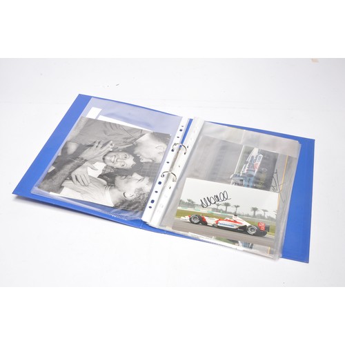 368 - Group of racing driver autographs, contained within a folder, plus numerous accompanying photographs... 