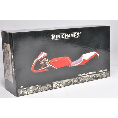 378 - Minichamps 1/12 diecast model motorcycle issue comprising SIGNED 2000 Ducati 996 Superbike. Model is... 