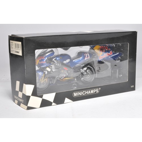 379 - Minichamps 1/12 diecast model motorcycle issue comprising SIGNED Yamaha YZR 500 2002 MotoGP. Red Bul... 