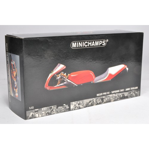 381 - Minichamps 1/12 diecast model motorcycle issue comprising SIGNED Ducati 998 F01 2002 Superbike. Mode... 