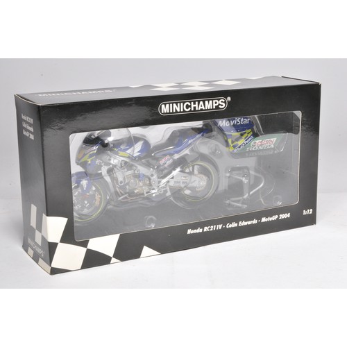 382 - Minichamps 1/12 diecast model motorcycle issue comprising SIGNED Honda RC211V MotoGP 2004. Model is ... 