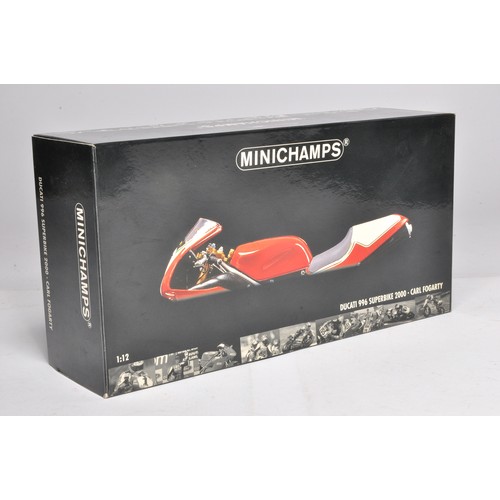 383 - Minichamps 1/12 diecast model motorcycle issue comprising SIGNED Ducati 996 2000 Superbike. Model is... 