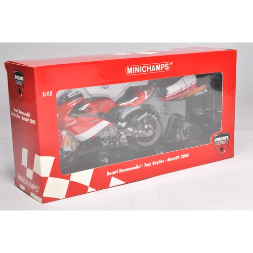 384 - Minichamps 1/12 diecast model motorcycle issue comprising SIGNED Ducati Desmosedici 2003 MotoGP. Mod... 