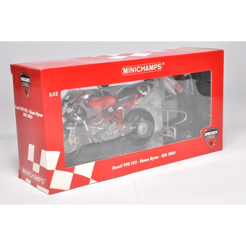 385 - Minichamps 1/12 diecast model motorcycle issue comprising SIGNED Ducati 998 F02 2003 British Superbi... 