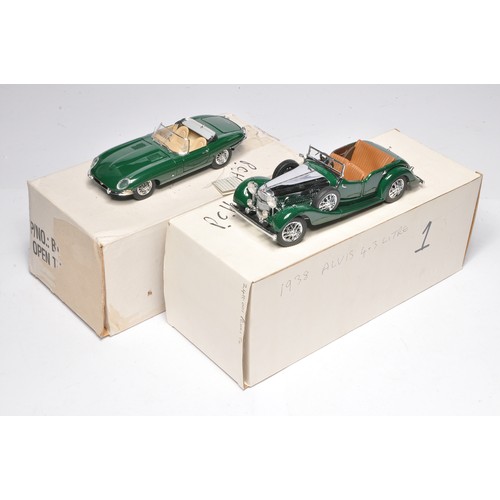 456 - Duo of Franklin Mint 1/24 diecast model vehicles including Jaguar E Type and Alvis 4.3 91938). Both ... 