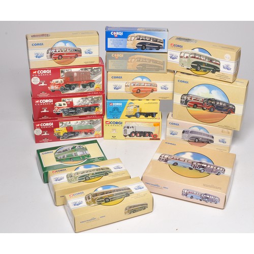 472 - A group of 16 x Corgi diecast model vehicles comprising commercial vehicles and Bus / Transport mode... 