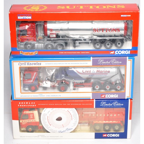 485 - A group of 3 x Corgi diecast model vehicles comprising Truck and Trailer combinations from Suttons /... 