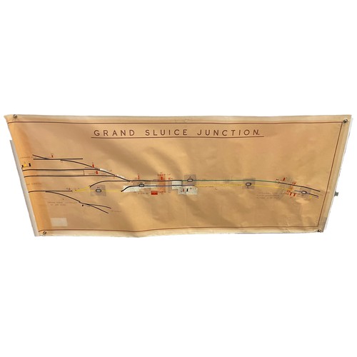 492 - Railwayana. Lincolnshire. An original map from 1953 of the Grand Sluice Junction.