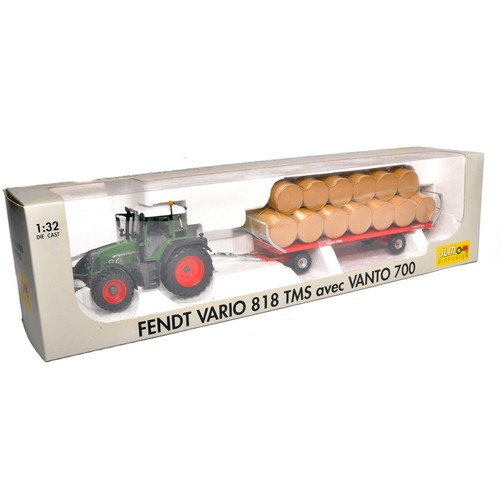 66 - Universal Hobbies 1/32 farm model issue comprising Fendt Vario 818 Tractor with Vanto 700 with hay b... 