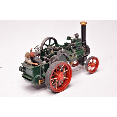 262 - Bassett Lowke 1/43 White Metal Burrel Type Traction Engine with two figures, wood base and certifica... 