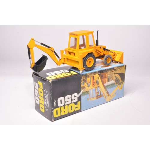 277 - NZG No. 161 Ford 555 Backhoe loader. Displays generally good, no obvious sign of fault, but would be... 