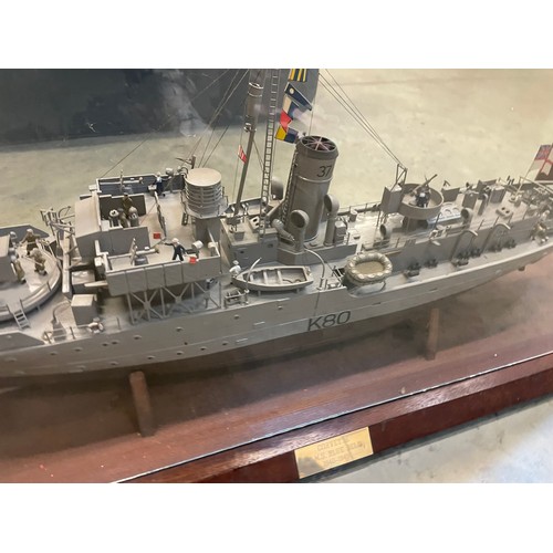 451 - A splendid scratch built scale model of HMS Blue Bell, Flower-class Corvette, 1940 to 1945. Measures... 