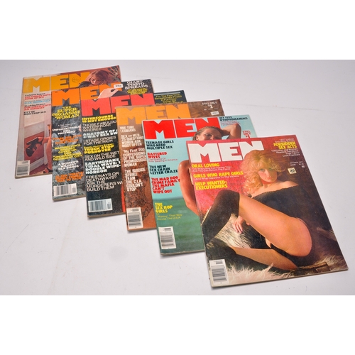 422 - Adult vintage glamour book / magazine group comprising 6 issues of  Men. Selection of issues.