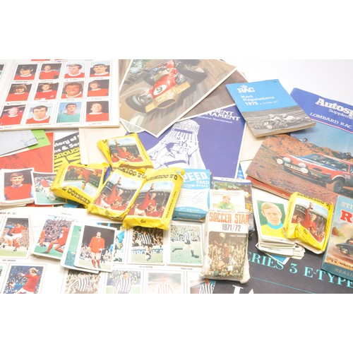 35 - A collection of sporting collectables including a large quantity of unused football stickers (late 6... 