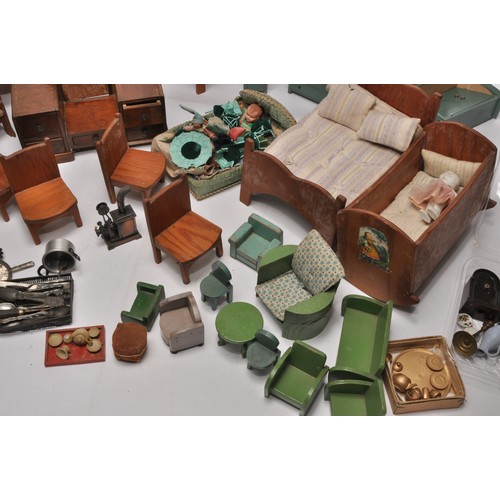 62 - An attractive assortment of Dolls' house furniture, some larger scale, as shown.