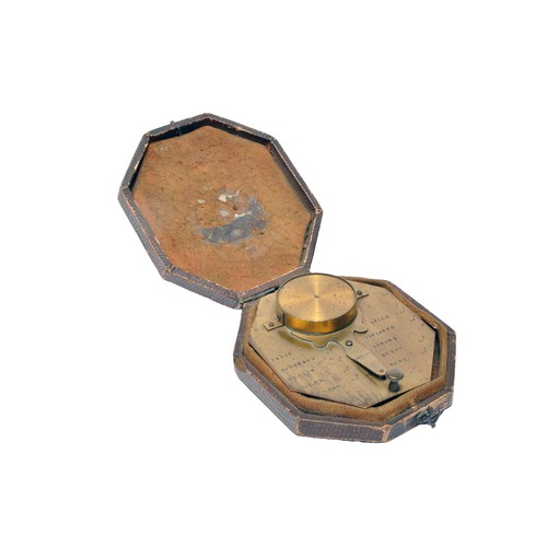 73 - An 18th century Brass Butterfield type pocket - travelling compass / sundial. Likely French. Would b... 