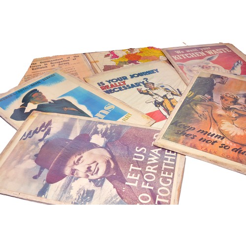 88 - A group of Wartime propaganda posters (most likely reproductions) plus an original National Hoover C... 