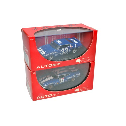 250 - Autoart Motor Racing Legends duo of 1/43 1970's ATCC Ford XB Falcons including one signed by Allan M... 