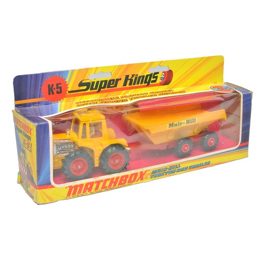 256 - Matchbox Superkings No. K5 Muirhill Tractor and Trailer. Displays generally excellent in good origin... 