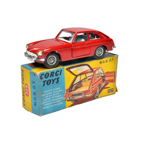 260 - Corgi No. 327 MGB GT. Excellent, the odd minor mark of wear. In good original box.