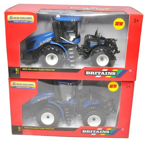 323 - Britains 1/32 farm model duo comprising New Holland T9.670 and T9.390 Tractor issues. Both excellent... 