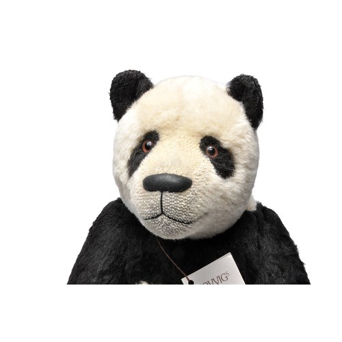 355 - Artist designed Panda bear by Yvonne Graubaek - Hovvigs, Denmark. With Glass eyes, black leather nos... 